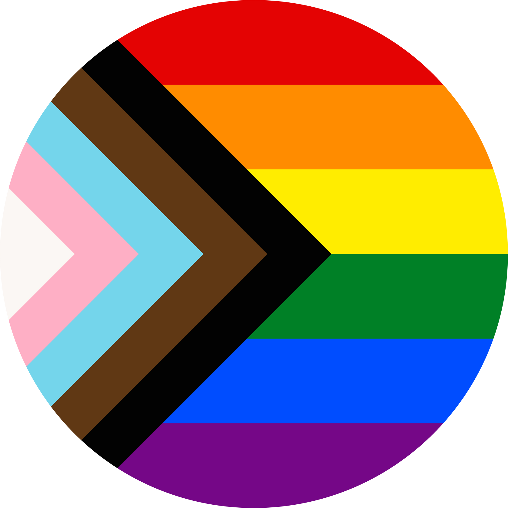Round Progress Pride Flag